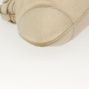 Salvatore Ferragamo Gancini Tote Bag Leather Beige Silver Auth 137424-10