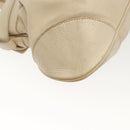 Salvatore Ferragamo Gancini Tote Bag Leather Beige Silver Auth 137424-12