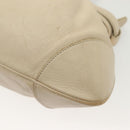 Salvatore Ferragamo Gancini Tote Bag Leather Beige Silver Auth 137424-13