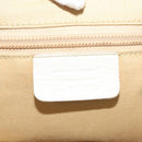 Salvatore Ferragamo Gancini Tote Bag Leather Beige Silver Auth 137424-18