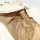 Salvatore Ferragamo Gancini Tote Bag Leather Beige Silver Auth 137424-20