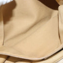 Salvatore Ferragamo Gancini Tote Bag Leather Beige Silver Auth 137424-22