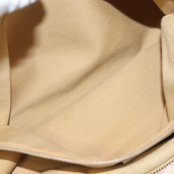 Salvatore Ferragamo Gancini Tote Bag Leather Beige Silver Auth 137424