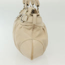 Salvatore Ferragamo Gancini Tote Bag Leather Beige Silver Auth 137424-4