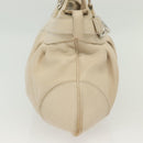 Salvatore Ferragamo Gancini Tote Bag Leather Beige Silver Auth 137424-4