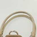 Salvatore Ferragamo Gancini Tote Bag Leather Beige Silver Auth 137424-8