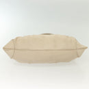 Salvatore Ferragamo Gancini Tote Bag Leather Beige Silver Auth 137424-9