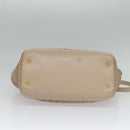 Salvatore Ferragamo Gancini Hand Bag Leather 2way Pink Gold Auth 137425-5