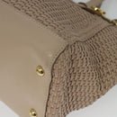 Salvatore Ferragamo Gancini Hand Bag Leather 2way Pink Gold Auth 137425-16
