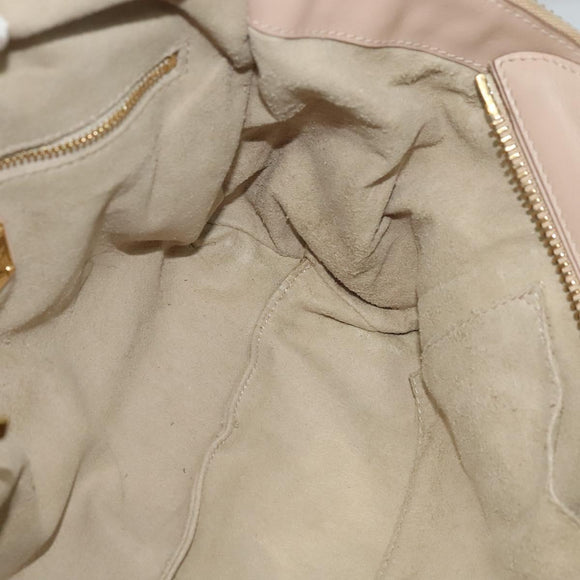 Salvatore Ferragamo Gancini Hand Bag Leather 2way Pink Gold Auth 137425