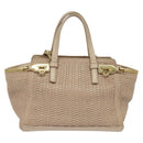 Salvatore Ferragamo Gancini Hand Bag Leather 2way Pink Gold Auth 137425-13