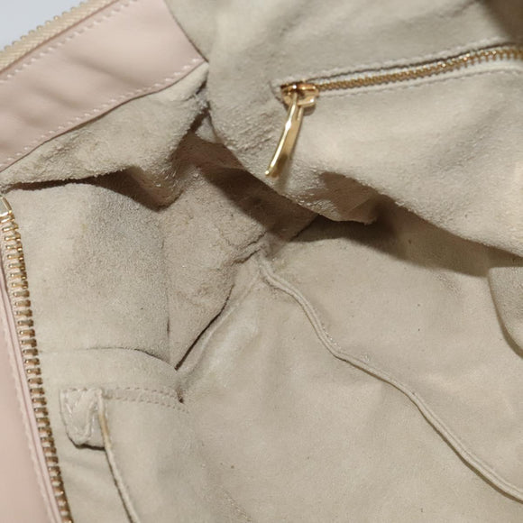 Salvatore Ferragamo Gancini Hand Bag Leather 2way Pink Gold Auth 137425