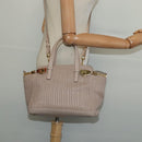 Salvatore Ferragamo Gancini Hand Bag Leather 2way Pink Gold Auth 137425-23