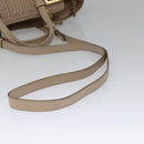 Salvatore Ferragamo Gancini Hand Bag Leather 2way Pink Gold Auth 137425-9