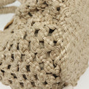 Salvatore Ferragamo Gancini Hand Bag Leather Champagne Gold Auth 137426-12