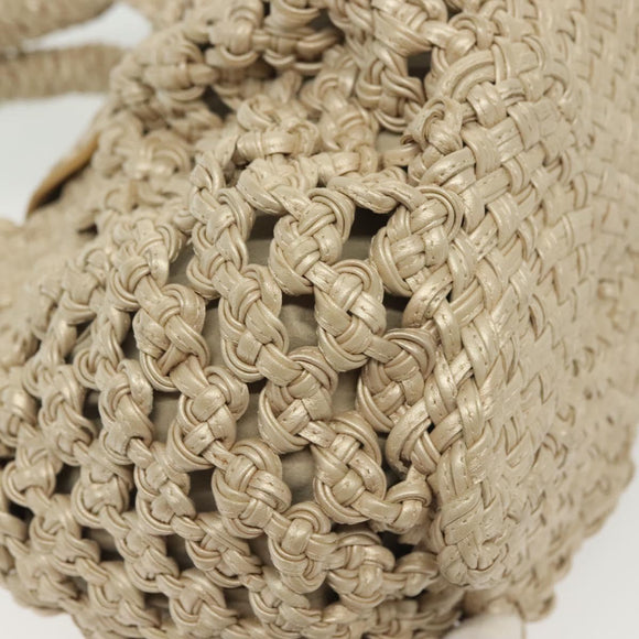 Salvatore Ferragamo Gancini Hand Bag Leather Champagne Gold Auth 137426