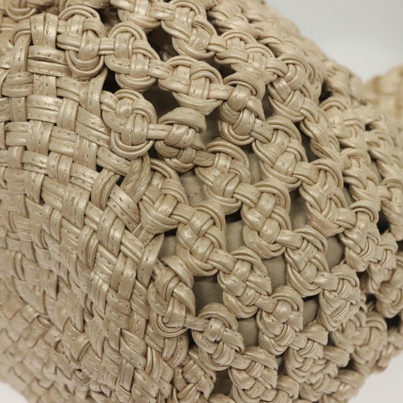 Salvatore Ferragamo Gancini Hand Bag Leather Champagne Gold Auth 137426