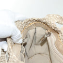 Salvatore Ferragamo Gancini Hand Bag Leather Champagne Gold Auth 137426-18