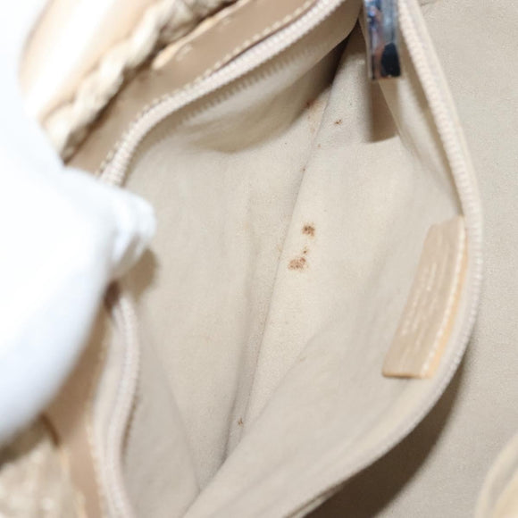 Salvatore Ferragamo Gancini Hand Bag Leather Champagne Gold Auth 137426