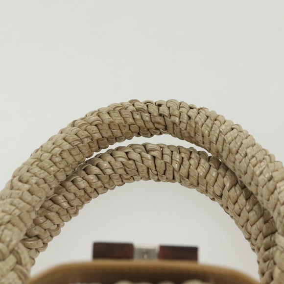 Salvatore Ferragamo Gancini Hand Bag Leather Champagne Gold Auth 137426