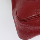 GUCCI Bamboo Hand Bag Leather 2way Red Gold 282315 Auth 137429-14