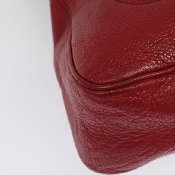 GUCCI Bamboo Hand Bag Leather 2way Red Gold 282315 Auth 137429