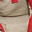 GUCCI Bamboo Hand Bag Leather 2way Red Gold 282315 Auth 137429-17