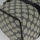 GUCCI GG Supreme Sherry Line Boston Bag PVC Navy Gold 24 012 3842 Auth 137431-8