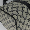 GUCCI GG Supreme Sherry Line Boston Bag PVC Navy Gold 24 012 3842 Auth 137431-16