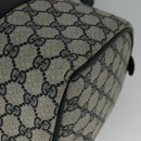 GUCCI GG Supreme Sherry Line Boston Bag PVC Navy Gold 24 012 3842 Auth 137431-17