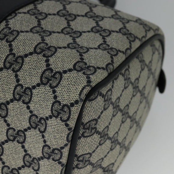 GUCCI GG Supreme Sherry Line Boston Bag PVC Navy Gold 24 012 3842 Auth 137431