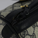 GUCCI GG Supreme Sherry Line Boston Bag PVC Navy Gold 24 012 3842 Auth 137431-9