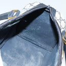 GUCCI GG Supreme Sherry Line Boston Bag PVC Navy Gold 24 012 3842 Auth 137431-20