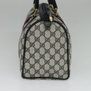 GUCCI GG Supreme Sherry Line Boston Bag PVC Navy Gold 24 012 3842 Auth 137431-3