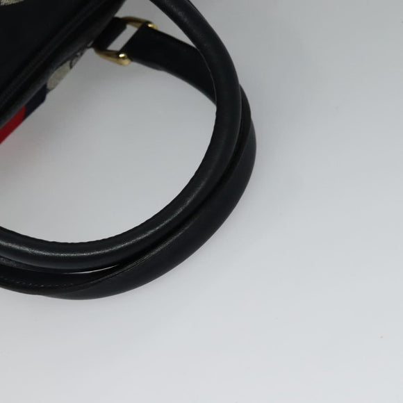 GUCCI GG Supreme Sherry Line Boston Bag PVC Navy Gold 24 012 3842 Auth 137431