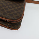 CELINE Macadam Canvas Shoulder Bag PVC Leather Brown Gold Auth 137434-14