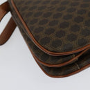 CELINE Macadam Canvas Shoulder Bag PVC Leather Brown Gold Auth 137434-15