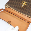 CELINE Macadam Canvas Shoulder Bag PVC Leather Brown Gold Auth 137434-10