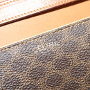 CELINE Macadam Canvas Shoulder Bag PVC Leather Brown Gold Auth 137434-18