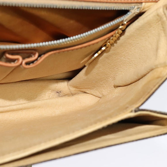 CELINE Macadam Canvas Shoulder Bag PVC Leather Brown Gold Auth 137434