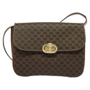 CELINE Macadam Canvas Shoulder Bag PVC Leather Brown Gold Auth 137434-13