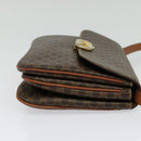 CELINE Macadam Canvas Shoulder Bag PVC Leather Brown Gold Auth 137434-4