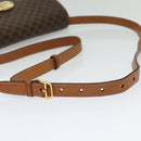 CELINE Macadam Canvas Shoulder Bag PVC Leather Brown Gold Auth 137434-7