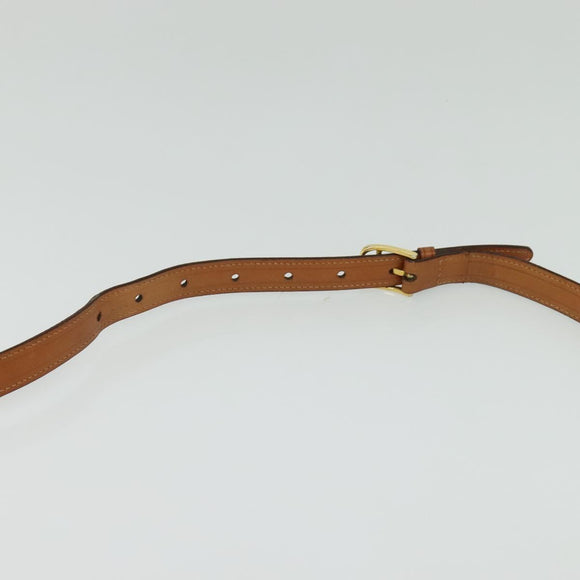 CELINE Macadam Canvas Shoulder Bag PVC Leather Brown Gold Auth 137434