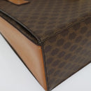 CELINE Macadam Canvas Hand Bag PVC Leather Brown Gold Auth 137435-8