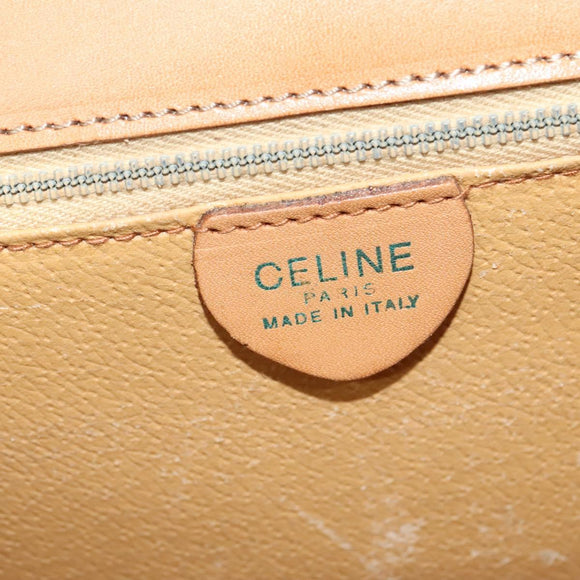 CELINE Macadam Canvas Hand Bag PVC Leather Brown Gold Auth 137435