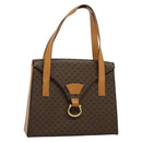 CELINE Macadam Canvas Hand Bag PVC Leather Brown Gold Auth 137435-1