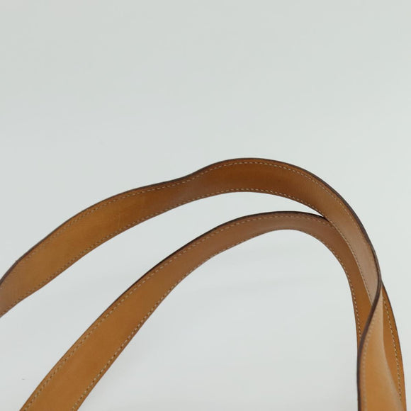 CELINE Macadam Canvas Hand Bag PVC Leather Brown Gold Auth 137435