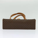 CELINE Macadam Canvas Hand Bag PVC Leather Brown Gold Auth 137435-5