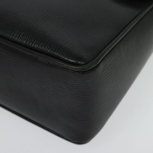 CELINE Shoulder Bag Leather Black Gold Auth 137436